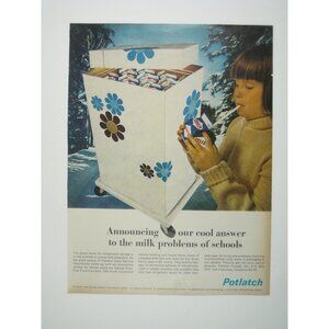 Potlatch Milk Refrigerated Storage Child ADVERT 1960s Vintage Print Ad
